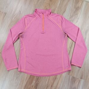 🔺️Energy Zone Pink Zippered Mock Neck Long Sleeve Athletic Top Medium